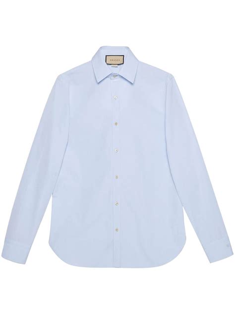 gucci sky blue shirt|GUCCI Poplin Long Sleeve Shirt Sky Blue .